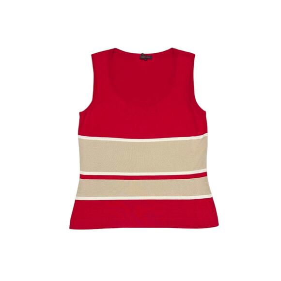 ESCADA Red Cream Cardigan Sweater Tank Top Bundle Long Sleeve Preppy Workwear - Picture 3 of 7